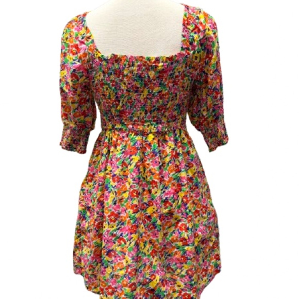 RIXO for Target Floral Puff Sleeve Smocked Dress XS Cottagecore - Picture 3 of 5